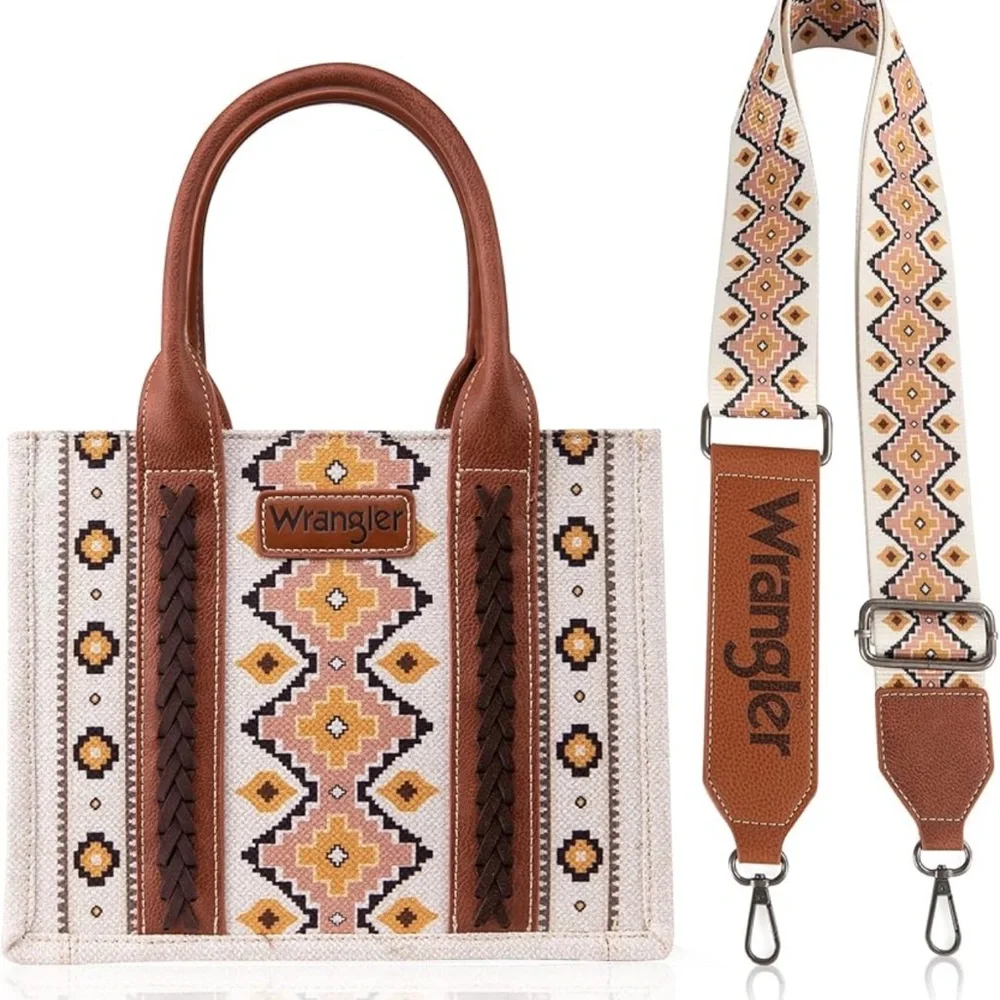 NWT! Wrangler Cream Aztec/Southwestern
Tote Handbag, Crossbody and Storage Bag - Picture 11 of 12